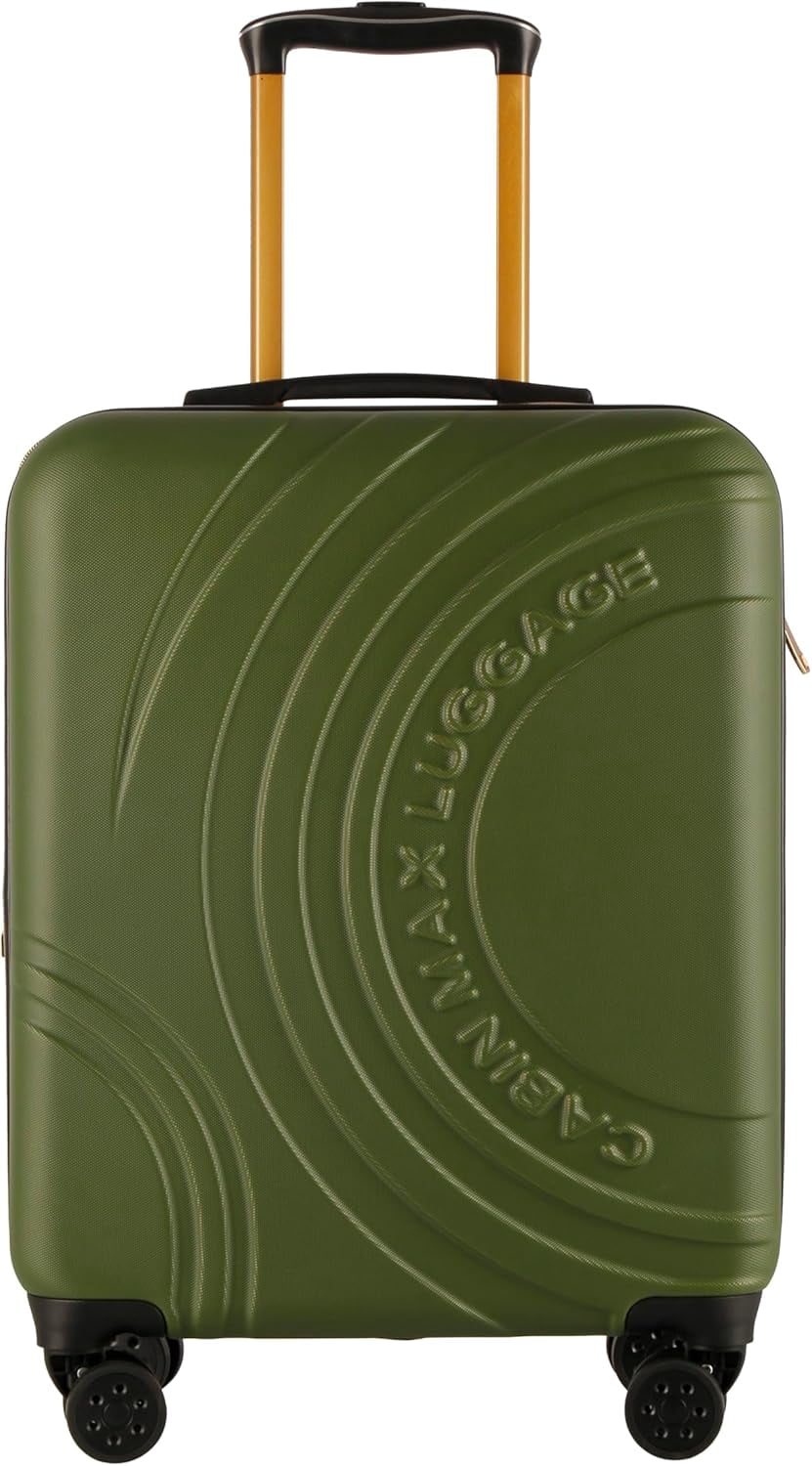 Cabin Max Velocity 55x40x20cm (22x16x8") Expandable Suitcase 4 Wheel Luggage Cabin Bags Suitable for Ryanair, Easyjet, Jet 2 Carry On (Inca Green)