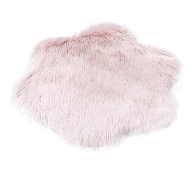 fheaev Wool Imitation Sheepskin Rugs Faux Non Slip Bedroom Carpet Mats