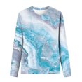 thumbnail image 5 of CEHVOM Femmes Dames Col Rond Hauts Amples T-Shirts Décontractés à Imprimé Blouse à Manches Longues Liquidation, 5 of 5