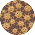 thumbnail image 1 of Ahgly Tapis Rond Lavable en Machine Intérieur Transitionnel Jaune, 6 Pieds Rond, 1 of 7