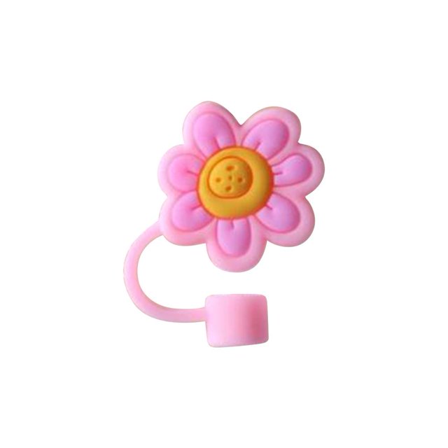 Silicone Straw Cover Protector 10mm Reusable Drinking Straw Covers Cap, Cute Cartoon Straw Tips Covers Straw Toppers for Tumblers Dust-Proof Straws Plugs R8B7