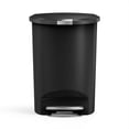 thumbnail image 2 of Simplehuman 50 Liter / 13 Gallon Semi-Round Plastic Step Garbage Bin with Secure Slide Lock Lid, Black, 2 of 8