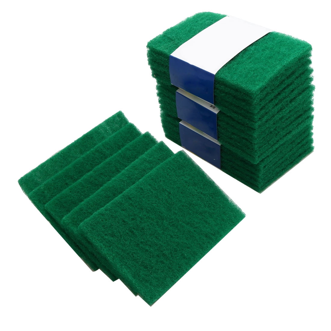 Unique Bargains Home Kitchen Bowl Dish Wash Cleaning Scouring Sponge Scrub Pads Green 20 Pcs