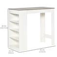 thumbnail image 3 of HOMCOM Bar Table, High Top Pub Table with 4 Storage Shelves for Home Bar, 3 of 10