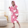 thumbnail image 3 of RXMEKW Velvet Hooded Bathrobe For Girls Long Sleeve Sleepwear Pajama Set With Button Closure, 3 of 7