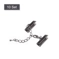 thumbnail image 3 of Unique Bargains 10Set Ribbon Crimp Clamp Ends Lobster Claw Clasps & Chain 20mm Metallic Black for DIY, 3 of 7