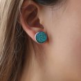 thumbnail image 3 of Trayknick 1 Paire de Clou d'Oreille Décoratif en Acier Inoxydable Coloré Forme Ronde Strass Clou d'Oreille pour Cadeau Bleu Lac Profond, 3 of 13