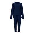 thumbnail image 3 of Besolor Womens Sweatsuits 2 Piece Outfits Crewneck Split Pullover Sweatshirt and Drawstring Sweatpants Tracksuit Lounge Sets, 3 of 4