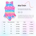 thumbnail image 5 of Girls One Piece Mermaid Swimsuit Open Back Swimwear with Ruffled Hem Bathing Suit Pink 11-12, 5 of 5