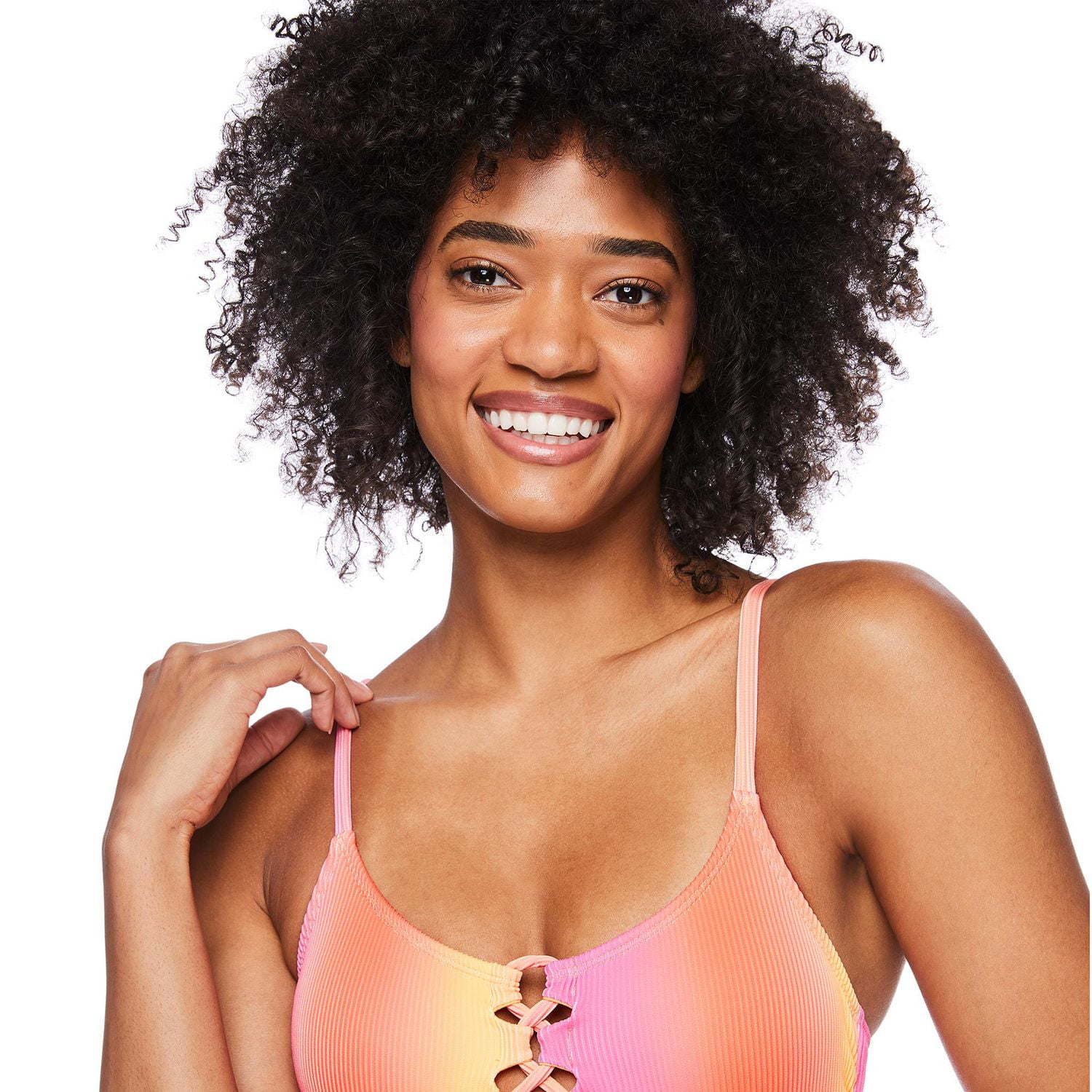 Maillot de bain 1 pièce lacé No Boundaries pour femmes