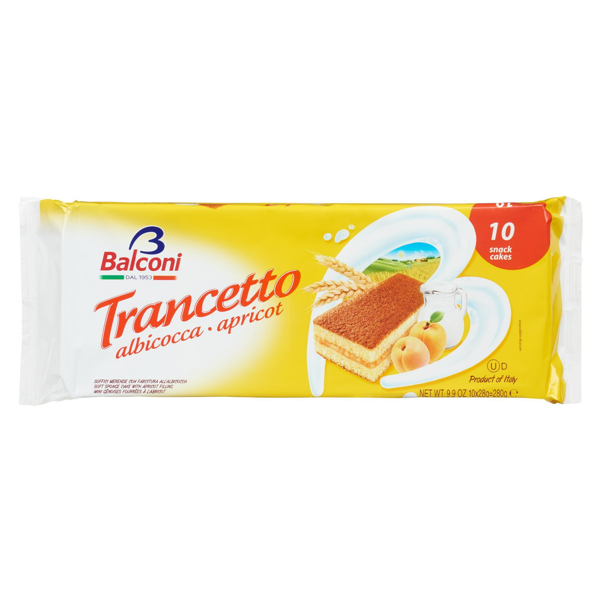 Collation gâteau éponge Trancetto de Balconi - abricot