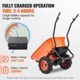thumbnail image 3 of VEVOR Electric Wheelbarrow Cart One Wheel 7 Cu Ft Powered Dump Cart 573 lbs, 3 of 9