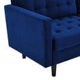 thumbnail image 4 of Modway Canapé en Velours de Performance Capitonné Exalt, Bleu Marine et Noir, 4 of 10