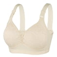 thumbnail image 1 of Womens Bras Strapless Wireless Bra Air-Flow Mesh Push Up Design Plus Size Underwear Plus Size Sports Bra Beige 44, 1 of 2