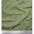 thumbnail image 1 of Soimoi Polyester Crepe Fabric Leaves & Floral Block Printed Craft Fabric by The Yard 52 Inch Wide, 1 of 3