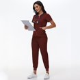 thumbnail image 2 of LYMAYTER Womens V-Neck Medical Uniform Dentistry Solid Color Set Quick-Dry Nurse Uniform for S-2XL, 2 of 8
