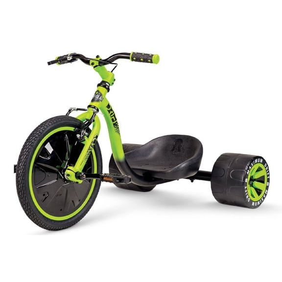 Tricycle de Drift Madd Gear avec Siège Réglable pour les Enfants de 5 ans et plus, Noir/Vert