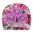 thumbnail image 1 of MIASHUI Turban Extensible pour Tout-Petit Bonnet Bébé Garçon Fille à Imprimé Floral Bandeau, Violet, Taille Unique, 1 of 1