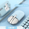 thumbnail image 4 of TFixol Silent UV-Coated Bluetooth & 2.4G Wireless Mouse with 500mAh Rechargeable Battery, Precise DPI Control, and One-Click Desktop Function - Blue, 4 of 6