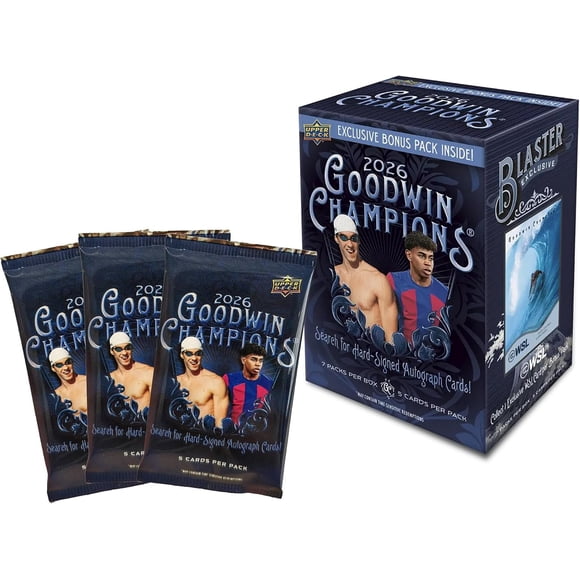 Upper Deck 2026 Goodwin Champions Blaster Box – 7 Paquets, 5 Cartes par Paquet, Cartes à Échanger Multisports et de Divertissement