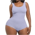 thumbnail image 1 of Dealovy Justaucorps pour Femmes Combinaison Sans Manches Col Rond Entraînement Sans Coutures Gaine 1 Pce Couche de Base Ensembles, 1 of 3