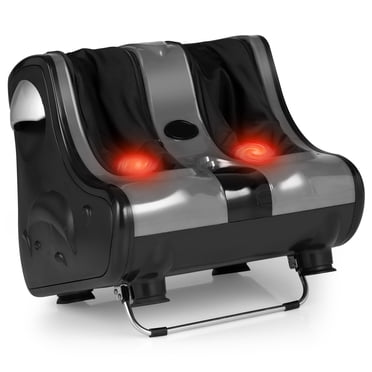 Giantex Foot & Calf Massager, Shiatsu Heated Electric Foot Massager W/ Heating, Deep Kneading & Washable Sleeves, Leg Massager for Relaxation, Foot Pain Relief, Grey