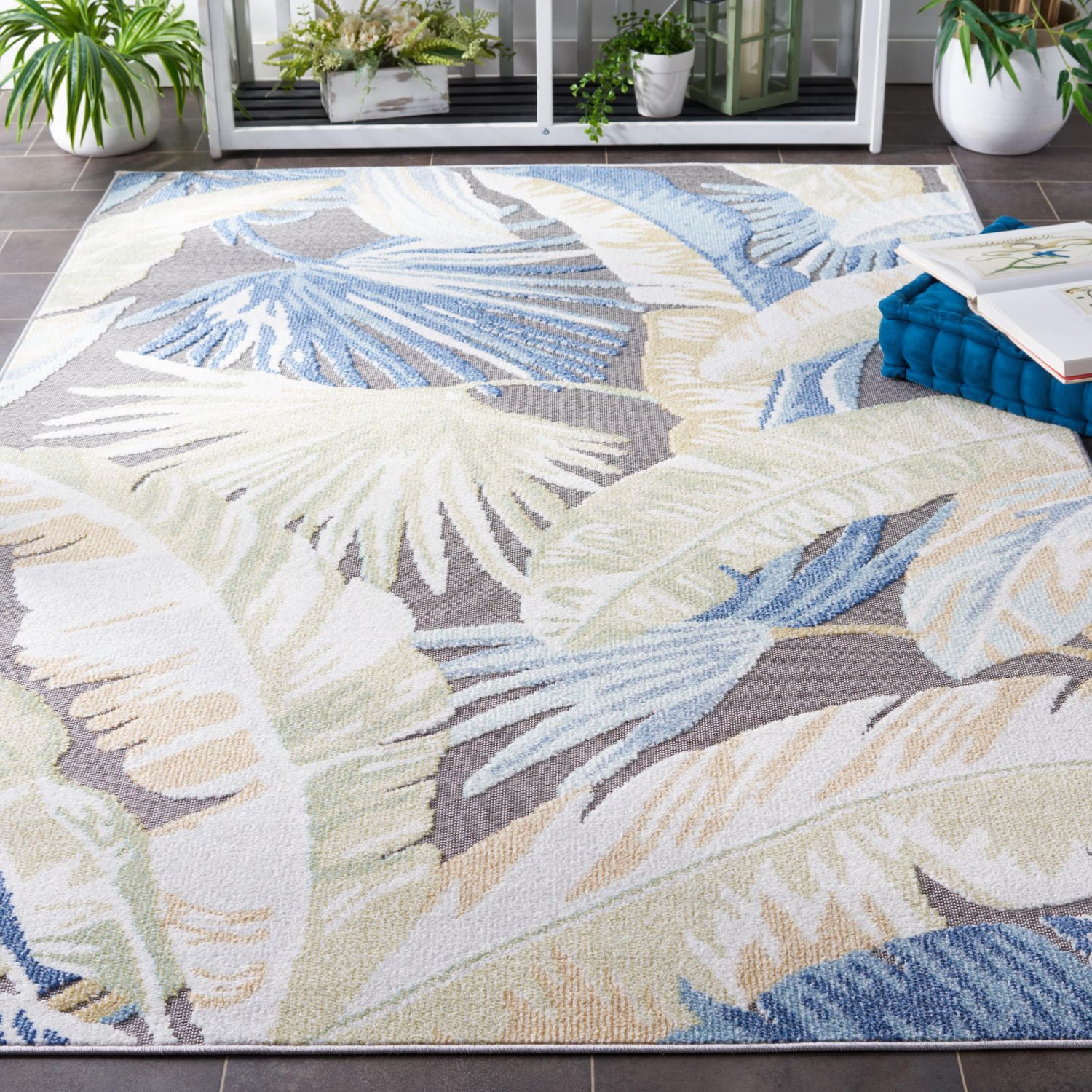 SAFAVIEH Sarasota Olivia Tapis Floral Intérieur/Extérieur