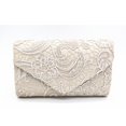 thumbnail image 4 of CHOK Lace Floral Envelope Handbag Evening Bag Wedding Bride Party Bag Coin Purses-White, 4 of 4
