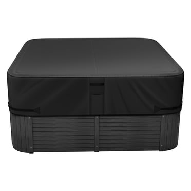 KFFKFF Housse pour Spa Extérieur, 76 x 76 x 20 Pouces Housse de Protection pour Spa Résistante aux Intempéries et Imperméable, Tissu Oxford 600D Robuste et Résistance à la Déchirure 950N, Housses Carrées pour Spa pour Jacuzzi, Noir
