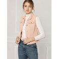 thumbnail image 4 of INSPIRE CHIC Women's Washed Chest Flap Pockets Single Breasted Denim Vest, 4 of 6