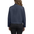 thumbnail image 3 of Dark Royal Blue Womens Collared Neck Faux Leather Button Up Zip Up Jackets Coat for Ladies Long Sleeve Hooded Motorcycle Basic Fall Winter Jacket 2025 Clothes Y2K S, 3 of 8