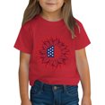 thumbnail image 4 of MKOSPLRT T-Shirt Drapeau des États-Unis pour Fille Garçon Manches Courtes Col Rond T-Shirts à Fleurs T-Shirts Graphiques Fête de l'Indépendance Cadeaux Joyeuse Journée du Souvenir, 4 of 9