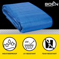 thumbnail image 2 of Multi-Purpose Large Tarp Waterproof Cover | Blue 40' x 40' 5 Mil Thick | Rip Proof Tarps | Thick Weave Material UV Resistant Great for Tarpaulin Canopy Tent Boat RV or Pool Cover, 2 of 5