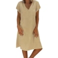 thumbnail image 1 of AMERTEER Robe T-Shirt en Coton Décontractée pour Femmes, Style Estival, Grande Taille, Robe pour Dames, 1 of 6