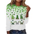 thumbnail image 2 of Lolmot Chemises pour Femmes Mode Jour de la Saint-Patrick Imprimé Manches Longues Col Rond Blouse Blouses pour Femmes, 2 of 5