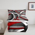 thumbnail image 4 of Stripes Comforter Set Full Kids Teens Gray Black Red Swirls Room Decor Abstract Stripes Circle Bedding Set, 4 of 5