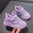 thumbnail image 2 of Kcodviy Girls Sports Shoes able Cute Shoes for Kids New Pattern Simple Solid Girls Running Shoes Size 4 Color Four Seasons Casual Flat Bottom Thick Bottom Comfortable Hook Loop Shoes, 2 of 9