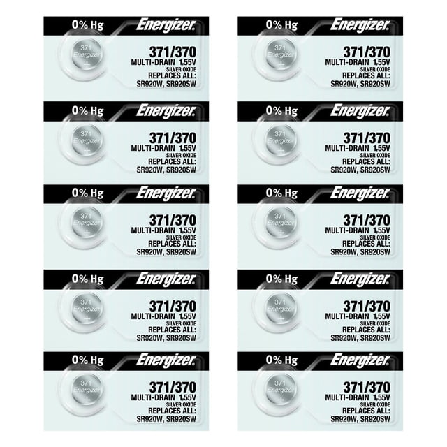 Energizer 371/370 SR920/W/SW Silver Oxide Watch Battery (10 Pack)