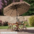 thumbnail image 1 of Costway 10 FT Solar Patio Umbrella with 24 LED Lights 8 Ribs & Tilt Adjustment Coffee, 1 of 10