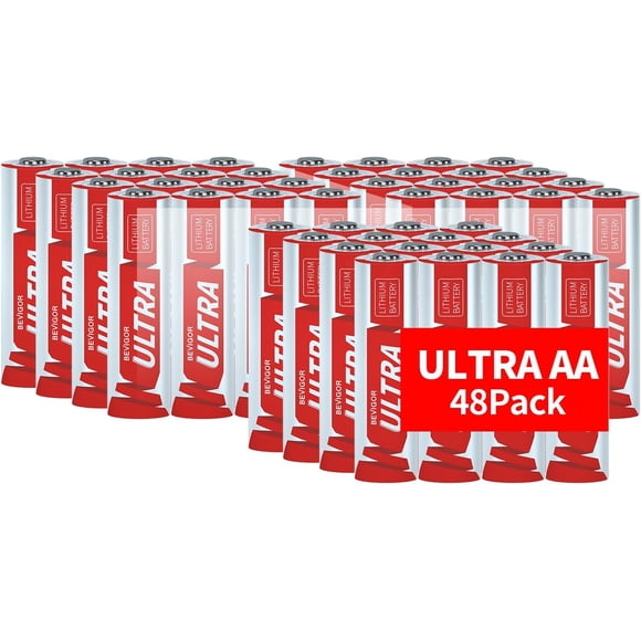 BEVIGOR AA Lithium Batteries 48Pack Ultra, 3500mAh 1.5V Double A Lithium Battery, Longer Lasting AA Batterie for Blink Camera Smart Lock Deadbolt, Aralm System etc High-Tech Devices, Non-Rechargeable