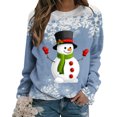 thumbnail image 4 of Qertyioot Christmas Women Mode Sweat-Shirt Décontracté, Manches Longues Col Rond Imprimé Ample Tops, 4 of 6