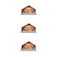 thumbnail image 1 of mmirethe Resin Christmas Scene Snow House LED Desktop Set Village Decoration Snowman 3Set, 1 of 1