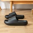 thumbnail image 4 of serony 2pcs Home Slippers EVA Non-slip Sandals Couples Open-Toe Thick Sole Slippers, Black, Suitable for Size 39-40, 4 of 7