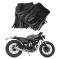 thumbnail image 4 of 2pcs Motorcycle Retro Foot Pedal Saddlebag Craft Artificial Leather Fringe(Black), 4 of 9