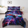 thumbnail image 1 of Erosebridal Racing Car Bedding Sets Full with Comforter,Gradient Geometric Duvet Insert,Race Car Bedroom Decor,Reversible,3pcs, 1 of 7