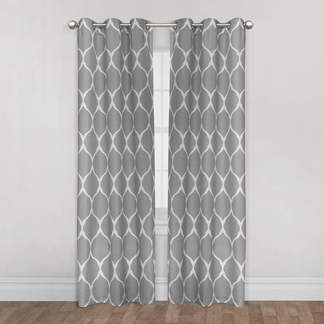 Mainstays Ogee Print 84" Light Filtering Drapery Grommet Window Curtains Panel