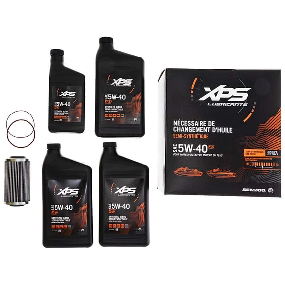 BRP XPS Sea-Doo 4T 5W-40 Full Synthetic Blend Oil Change Kit for Rotax 1500 cc or more engine, 9779486