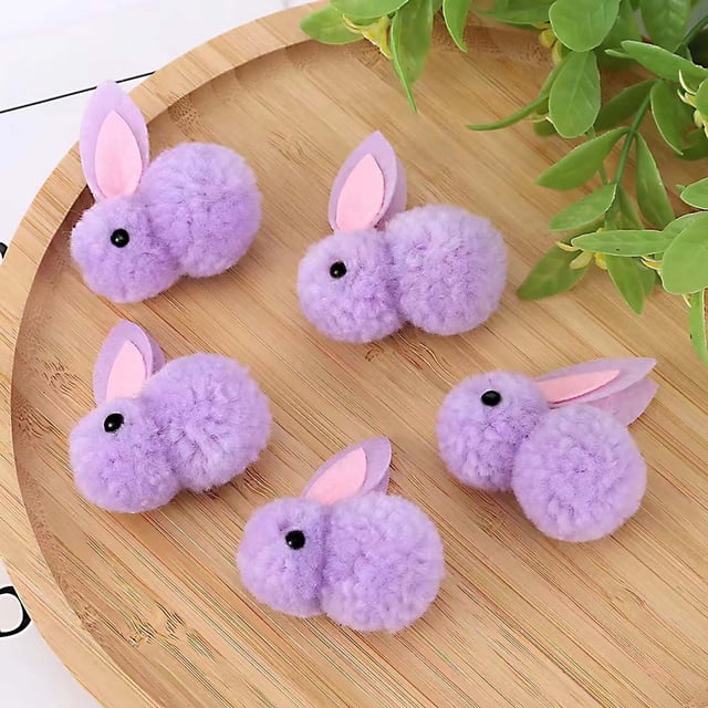 XYAIYT 5pcs Mini Easter Bunny Doll Set,Soft Cuddly Stuffed Rabbit Toys for Kids,Perfect for Easter Gifts,Birthday Parties,Classroom Rewards,Interactive Play,Easy to Clean Carry,Purple