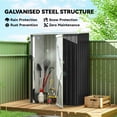 thumbnail image 4 of Outsunny Remise de Jardin, Remise à Outils en Métal avec Toit en Pente, Porte Verrouillable, Gris, 4 of 10