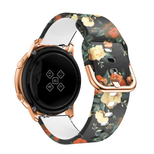 ALMNVO (Single pack 3pack) 20mm Compatible with Galaxy Watch 5 4 40/44mm Watch 5 Pro 45mm Samsung Galaxy Watch 4 Classic 42/46mm Galaxy Watch Active 2/3 Flower Silicone Pattern Replacement Strap